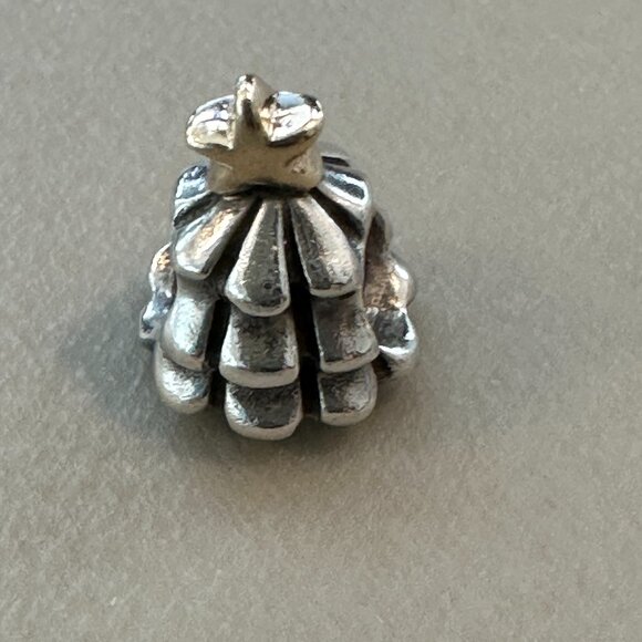 Authentic Pandora ALE 925 Sterling & 14k Gold Christmas Tree Charm Star - EUC - Picture 5 of 8